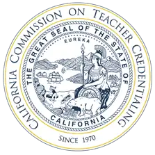 'Commission on Teacher Credentialing' logo